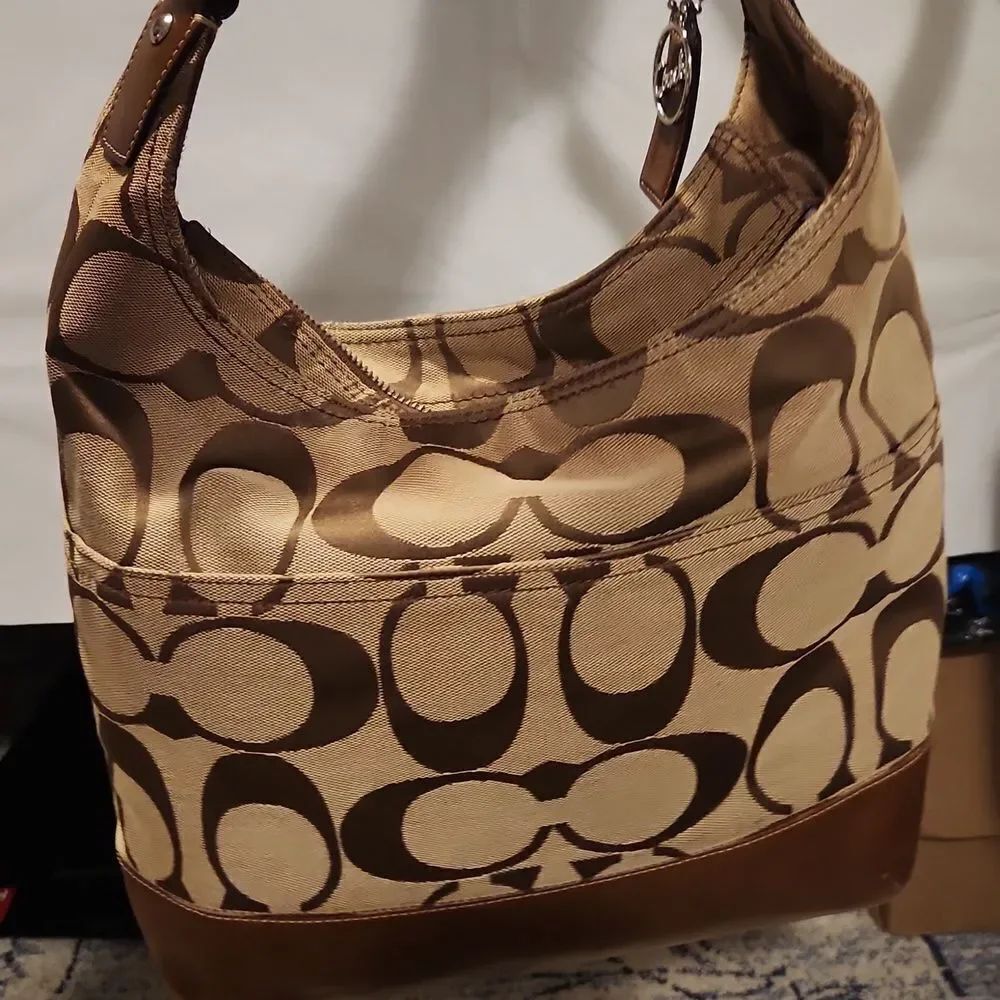 Coach Brown Patterned Shoulder Bag - Picture 3 of 8